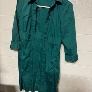 Express Dark Green Women's Trench Coat